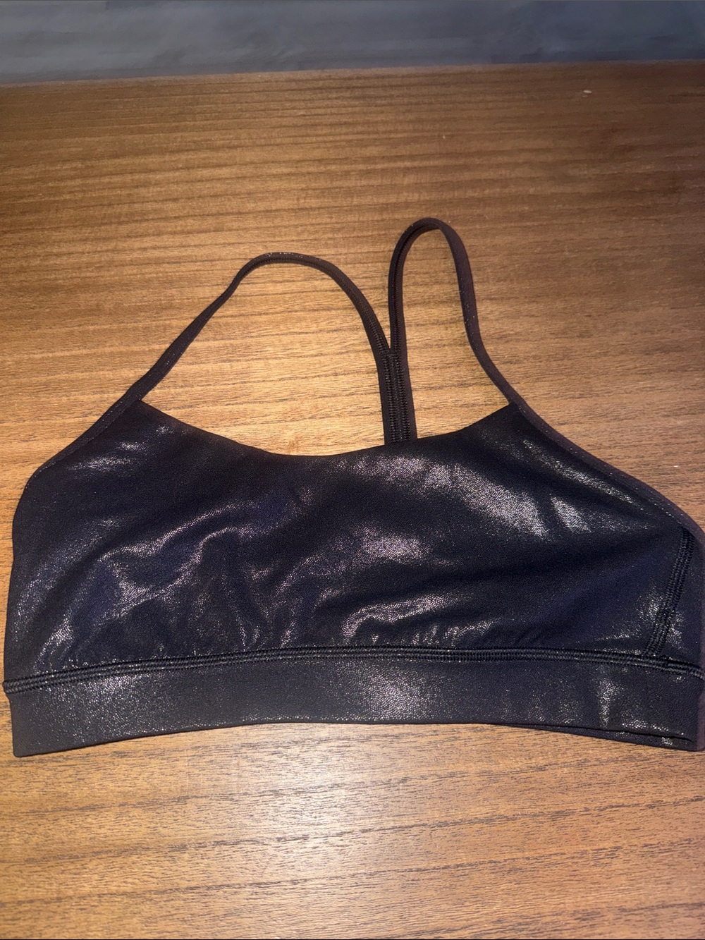 Lululemon Flow Y Nulu Bra Shine in Radiate Foil Print Black size 6